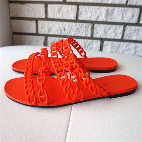 hermes sandal ladies|Hermes jelly flat sandals.